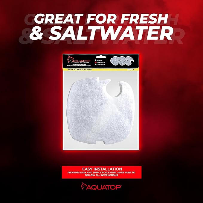 Aquatop Replacement White Filter Pads - Keeps Water Crystal Clear - Cartridge for Dirt & Waste - Controls Organic Particles of Waste