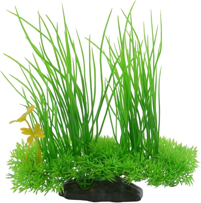CNZ Aquarium Decor Fish Tank Decoration Ornament Artificial Plastic Plant Green (8.3-inch Green)