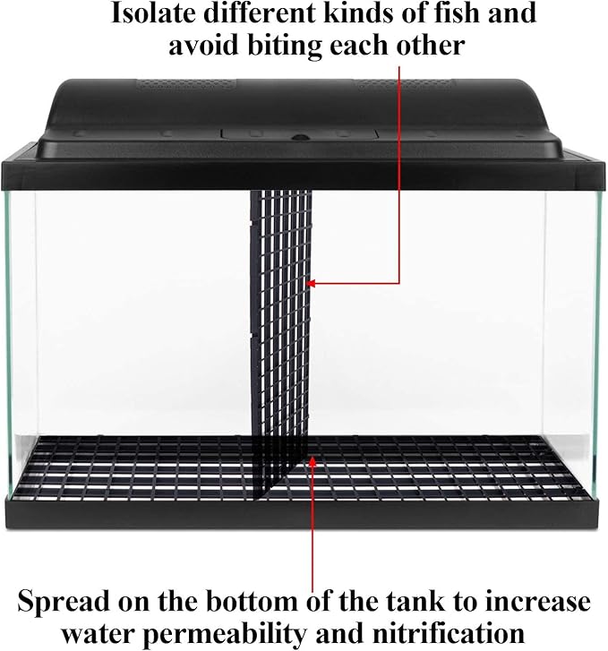 OBANGONG 6 Pcs Grid Divider Tray Egg Crate 11.8inch Louvre Aquarium Fish Tank Bottom Isolation