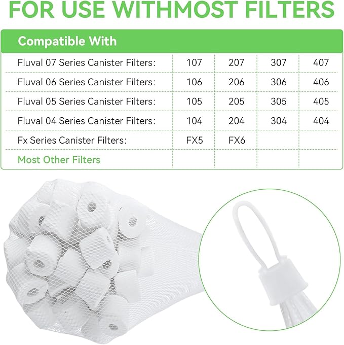 500g Bio-max Biological Material Remover Replacement for Fluval Canister Filter, Biological Filter Media for Freshwater/Saltwater Aquariums, Bio Media Ceramic Rings Filter Media for Pond, Fish Tank