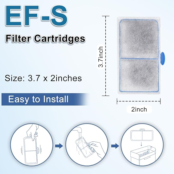 driamor 10 Pack Filter Cartridges Compatible with EF-S Element and BF5 BETTAFLO Filter, Thickened Fish Tank Replacement Filters Cartridge with Zeolite