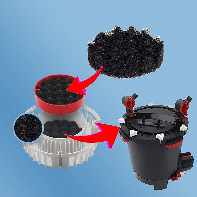 6 Pcs Bio-Foam Pads for Fluval Fx4 FX5 FX6 Canister Filter Aquarium Filter Sponge Replacement
