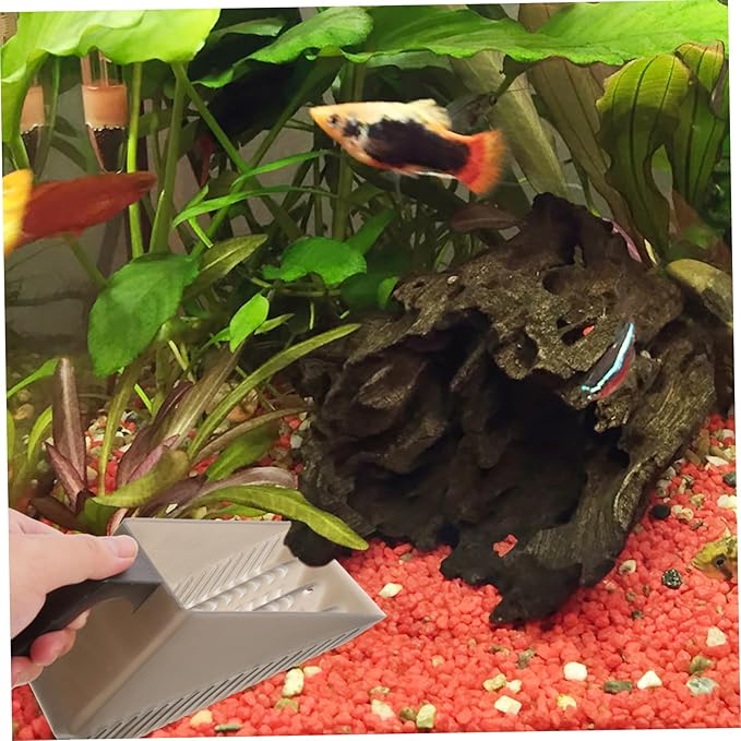 Levemolo Plastic Sand Shovel for Fish Tanks Multi-Function Substrate Cleaning Tool for Home Aquariums and Comfortable Design for Easy Corner Access for Tank Maintenance