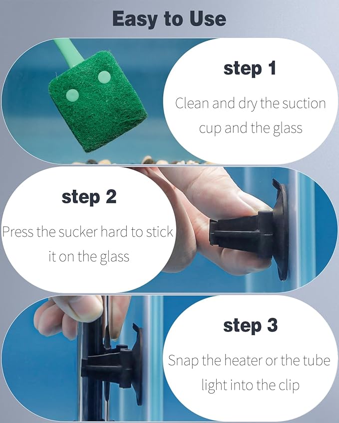 Pawfly Aquarium Heater Suction Cups Fish Tank Tube Light Sucker Holders 1.1 Inch Fixing Clips for Aquarium Heating Rod and Submersible Light (Not for Airline Tubing), 12 Pack