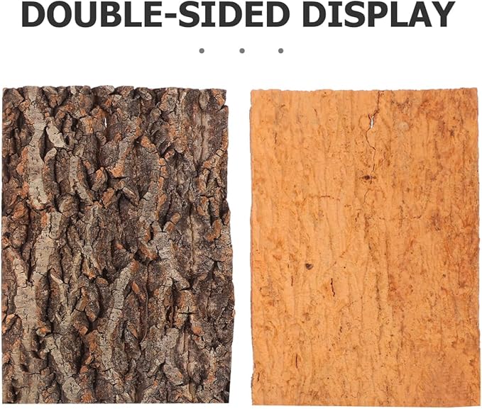 Zerodeko 2PCS Terrarium Cork Bark Background Board, Reptile Tank Tree Backdrop Wall Decor Habitat Climbing Mat Decoration for, Lizard, Turtle, Gecko, Bearded Dragon, Frog