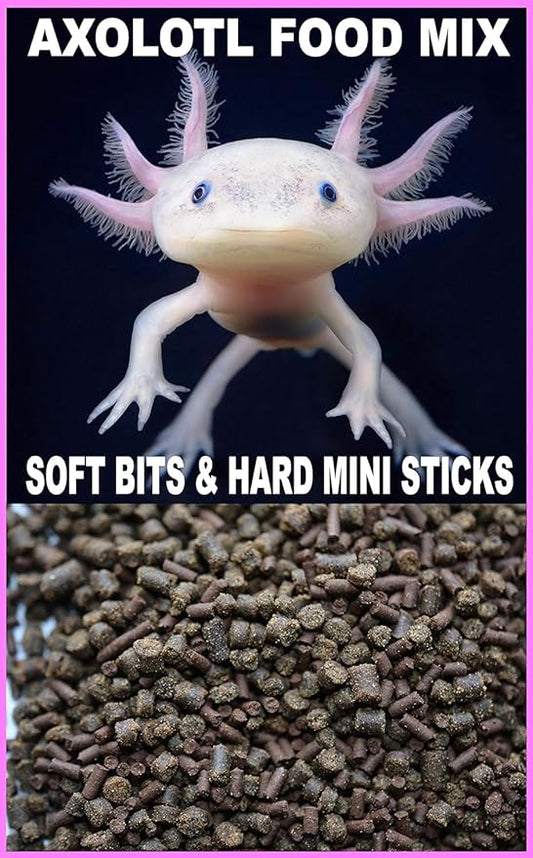 Gourmet Axolotl Soft Food Pellet Mix 3.2mm & 4.0mm & MINI Hard BLACKWORM Sticks - A118 (BLACKWORM, 4oz)