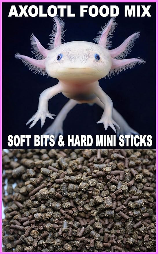 Gourmet Axolotl Soft Food Pellet Mix 3.2mm & 4.0mm & MINI Hard BLACKWORM Sticks - A118 (BLACKWORM, 6oz)