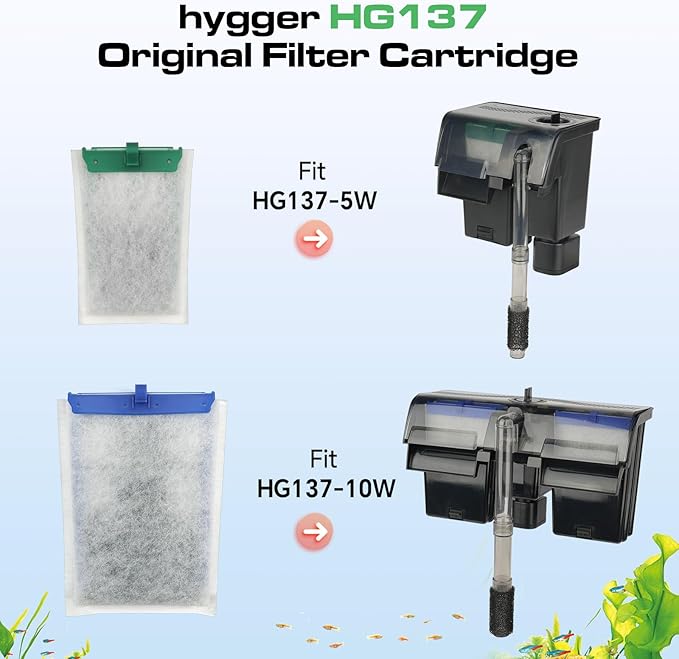 hygger HG137-10W Bio-Bag Filter Cartridges for Aquarium: 16 Pack Aquarium Replacement Filter Cartridges
