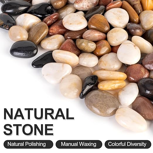 20 lbs River Stones and Pebbles can be Used for Gardening; Aquarium Rocks and Gravel are Suitable for Fish Tank decorationsand Sand Pebbles
