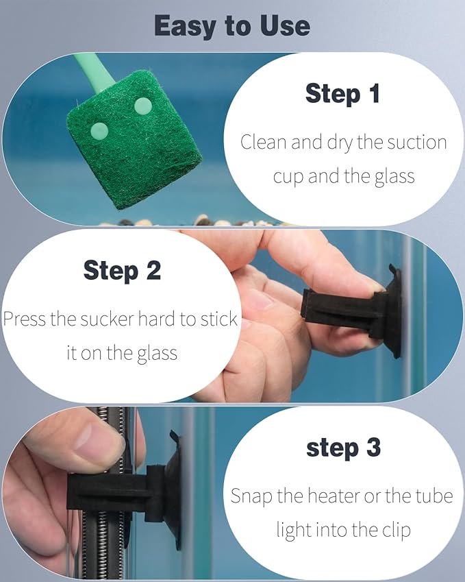 Pawfly Aquarium Heater Suction Cups Fish Tank Tube Light Sucker Holders 1.1 Inch Fixing Clips for Large Aquarium Heating Rod and Submersible Light (Not for Airline Tubing), 12 Pack