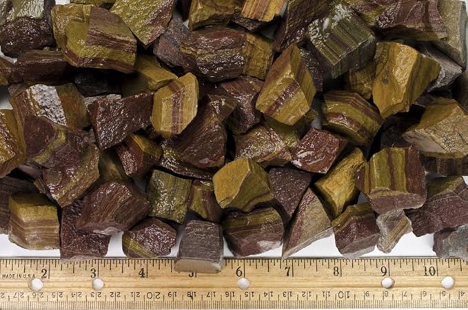 Fantasia Materials: 18 lbs Brinjal Stripe Jasper Rough Stones from India
