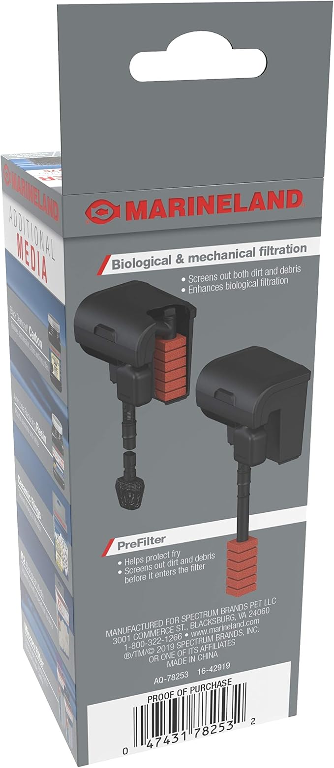Marineland 2-in-1 Bio-Foam and PreFilter 1 Count, for Biological and Mechanical Filtration, Fits Penguin Pro 125, 175 and 275 Filters (Pack of 2)