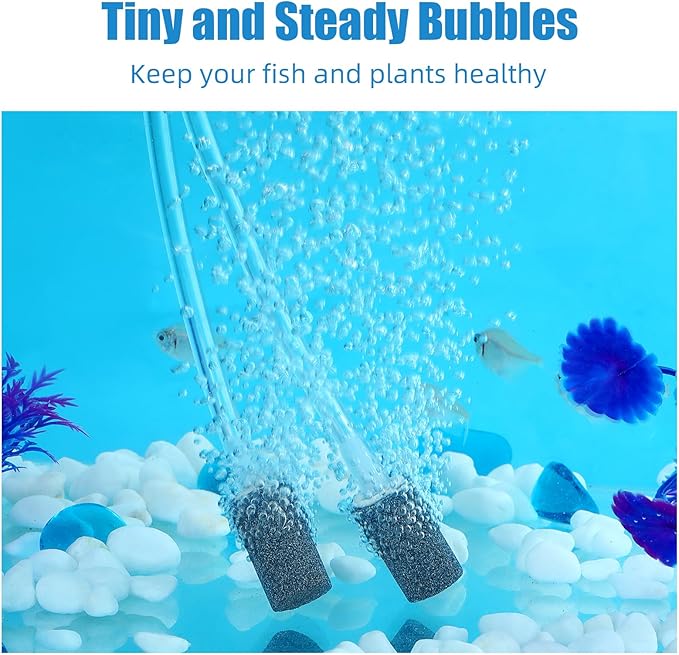 AQUANEAT Aquarium Air Stones 1 inch 12 Pack, Bubble Stone, Aerator Bubble Diffuser, Air Pump Accessories for Aquariums, Fish Tanks, and Hydroponics