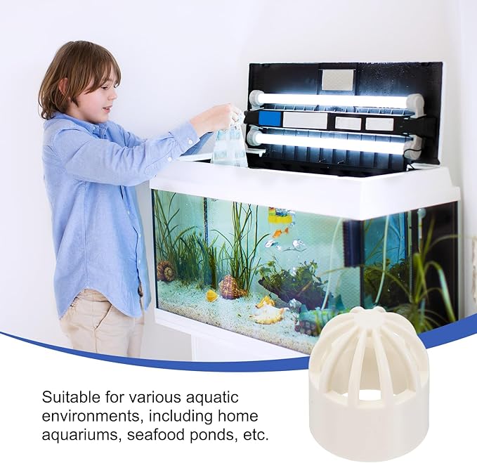 PATIKIL 0.8 Inch (20mm) Fish Cover Permeable Cap, 8 Pcs PVC Breathable Cap Aquarium Guard Fish Tank Intake Cover, White
