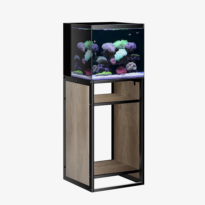 LANDEN Brown Metal Frame Stand, Three-Shelf for Fish Tanks up to 20 Gal, 45x45x80cm (17.7x17.7x31.49 in), for Fish Tanks and Reptile Terrariums, Home & Office Use