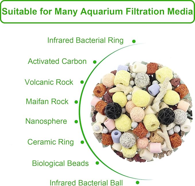 10 Pcs 3" x 4" Aquarium Filter Media Bags Small, Mini Fish Tank Media Mesh Filter Bags for Activated Carbon, Ceramic Media Rings, Mesh Reusable Bags with Zipper Black