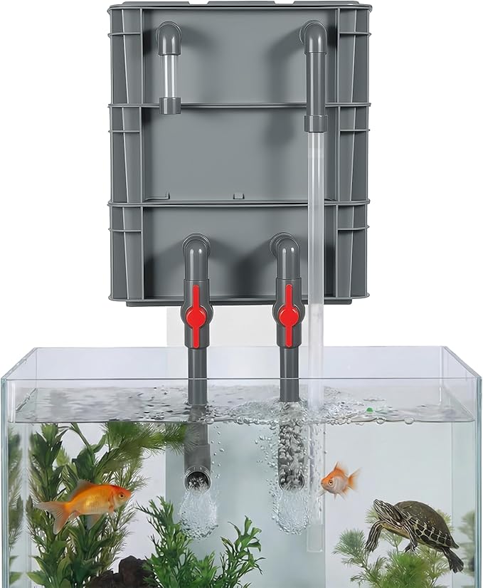 3-Stage Aquarium Filter Box for 20-75 Gallon Tanks, External Drip Trickle System for Fish & Turtles, Professional Grade Biological & Mechanical Filtration, Ultra-Quiet with Adjustable Flow