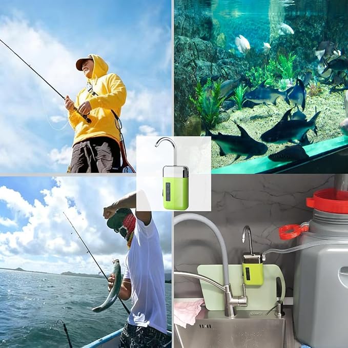 Induction Oxygen Pump Rechargeable Energy Saving Aquarium Air Pump Aerator Fishing Pump Portable Basin Outdoor Faucet for Camping Traveling Rodster