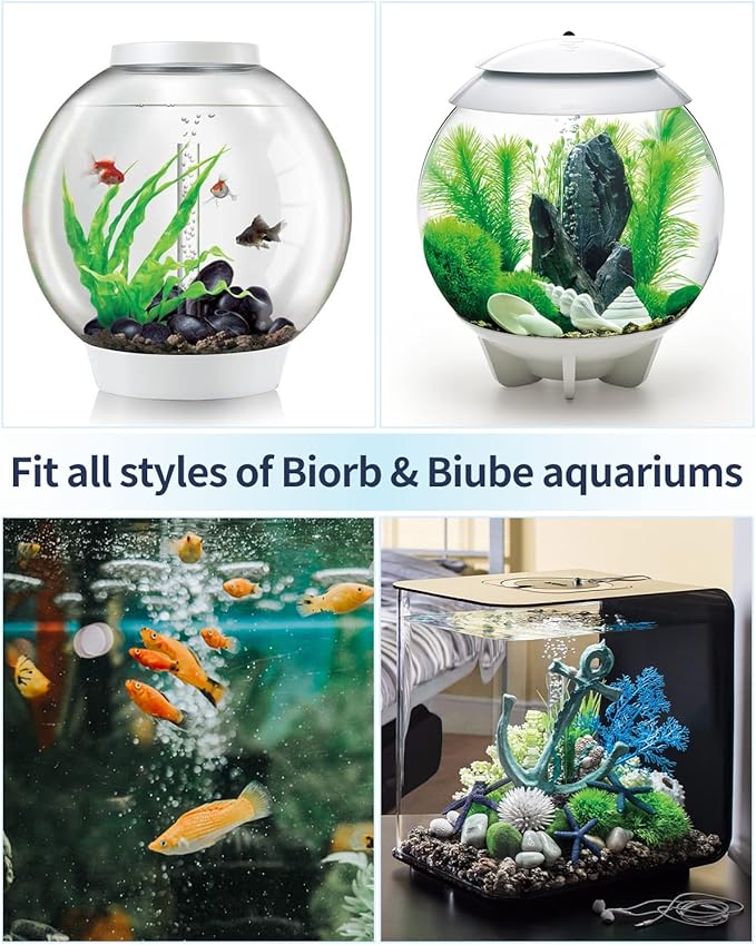 Pawfly Aquarium Replacement Air Stone Bubbler for Specific Classic Tube Flow Halo and Life Fish Tanks Mini Compatible Bubble Release Tool Oxygen Diffuser for Nano Air Pumps, 10 Pack