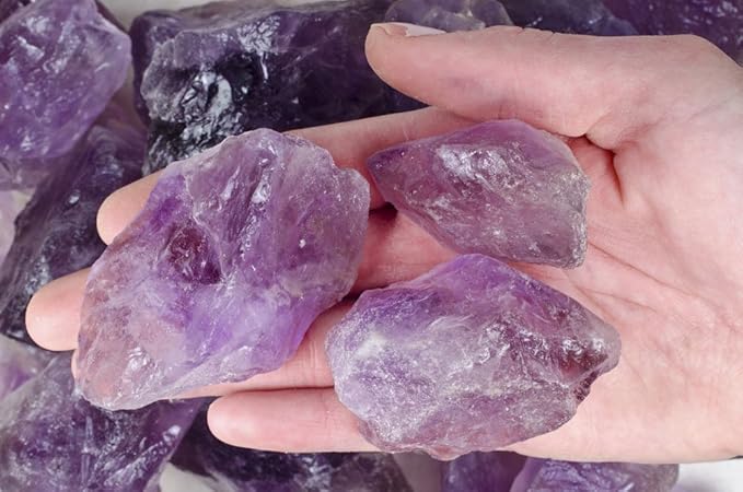Fantasia Materials: 3 lbs Amethyst Large Chunk Rough Stones from Brazil - Grade 2