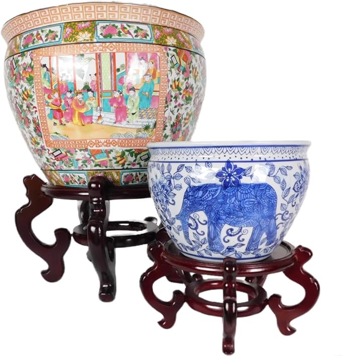 Oriental Rosewood Fish Bowl Stand (6.5" W X 4.5" H)