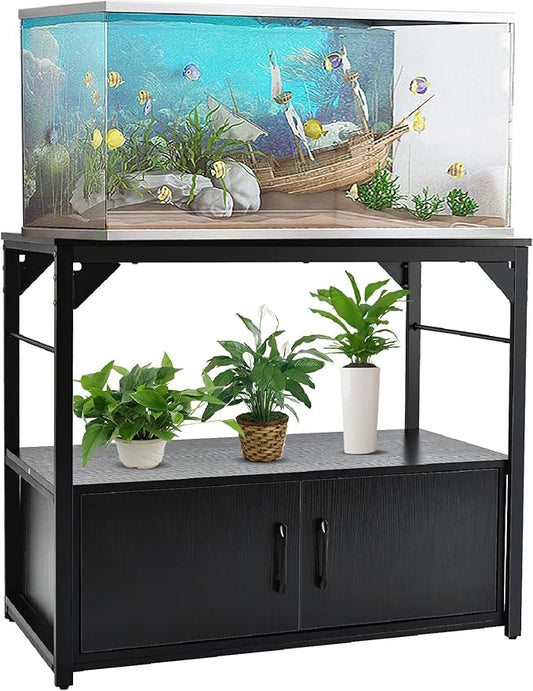 40 Gallon Fish Tank Stand Metal Frame Aquarium Stand with Storage Cabinet, Fish Tank with Stand for Fish Tank Accessories Storage for Fish Lovers, 660LBS Capacity Black 36.6" L*18.9" W Tabletop