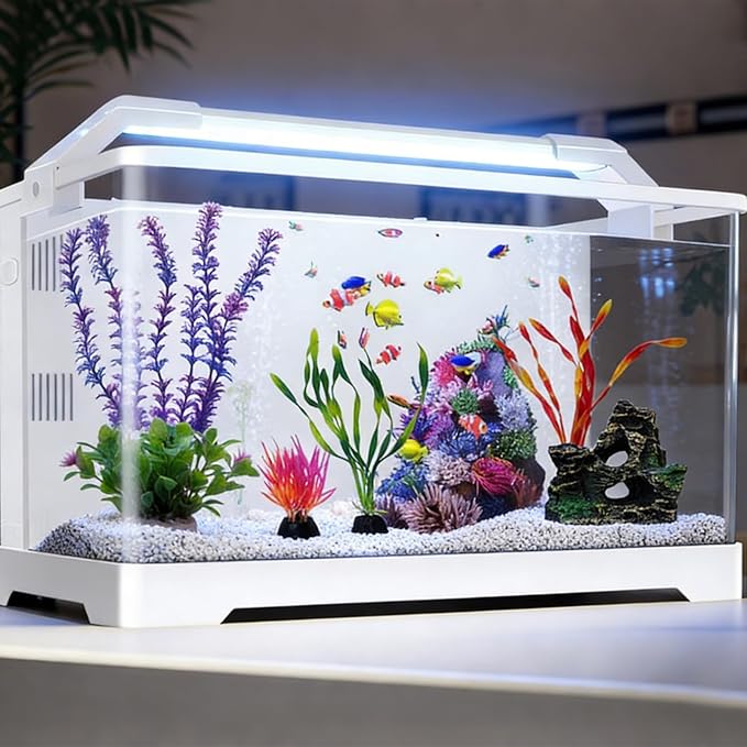 Fish Tank Artificial Plastic Plants Decorations Goldfish Betta Cave Rock Hideout Fish Bowl Ornaments Plants Colorful Vivid Aquarium Small Large Artificial Plants Seaweed Sets Aquarium Decor
