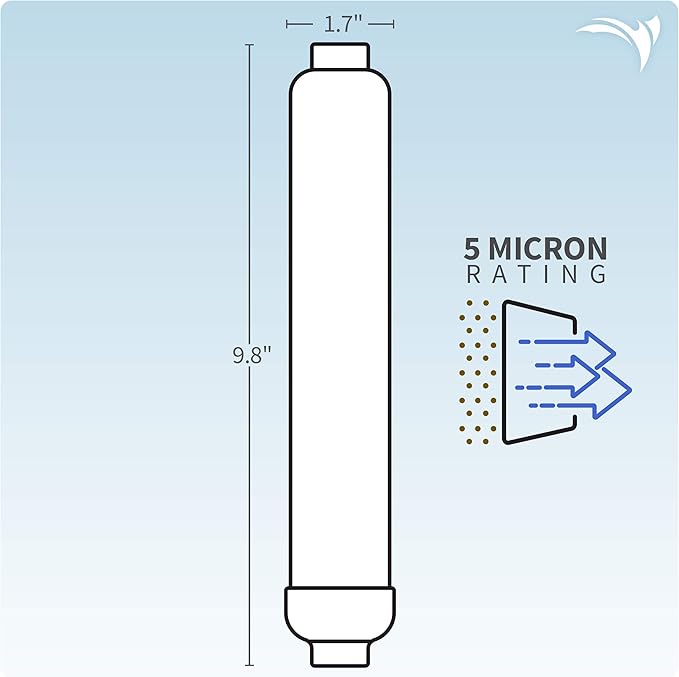 AquaticLife Inline Carbon Block Aquarium Water Filter Replacement Cartridge for RO Buddie and Reverse Osmosis Tank Kit