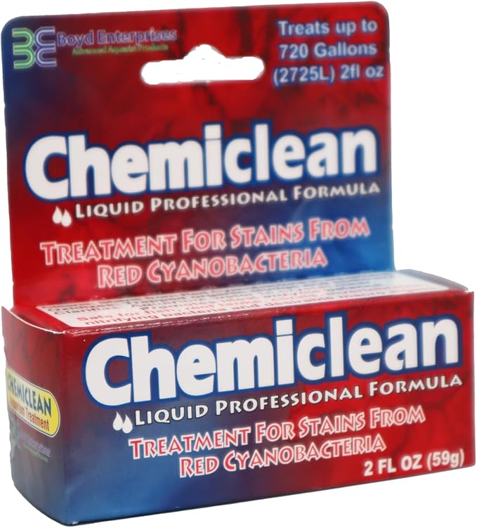 Boyd Chemi-Clean 2oz Liquid Treats up to 720 Gallons - Effective Chemiclean Cyanobacteria for Marine & Freshwater Aquariums, Safe for Fish, Corals & Invertebrates