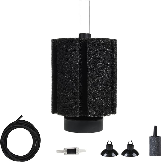 Aquarium Sponge Filter 20 Gallon,Quiet Sponge Filter With Air Stone For Betta Fry Shrimp and Small Fish (1 pcs)