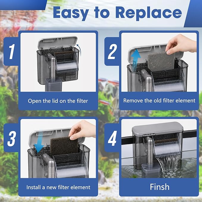 ENLOY Medium Aquarium EcoRenew Filter Cartridges Replacement for Universal Aquarium Filter 10-30 Gallon, Fish Tank Filter with Activated Carbon, Fits Freshwater and Saltwater Aquariums, 12 Pack