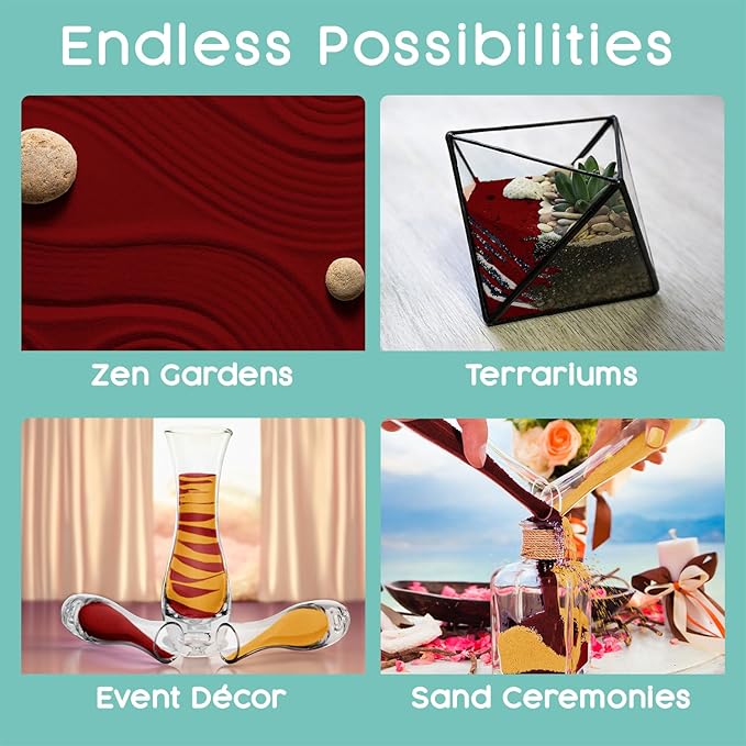 Sangria Unity Sand, 1 LB (16 oz), Dark Burgundy Colored Sand for Weddings, Vase Filler, Home Décor, Crafts, Terrariums, and More