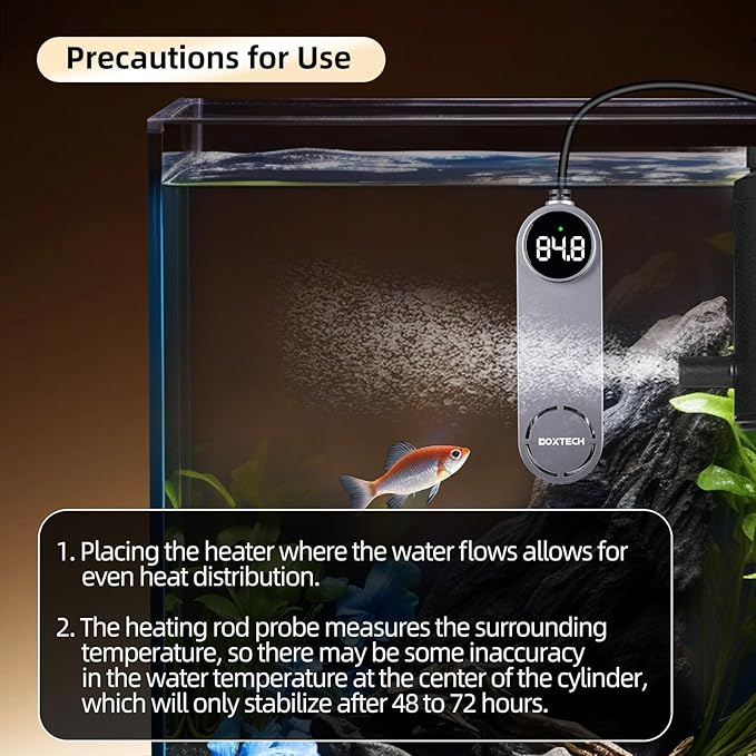 UPETTOOLS Submersible Aquarium Heater with Digital Thermostat, Adjustable Temperature Fish Tank Heater for 10-50 Gallon Tanks, Overheat and Dry Burn Protection, for Freshwater and Saltwater Aquariums