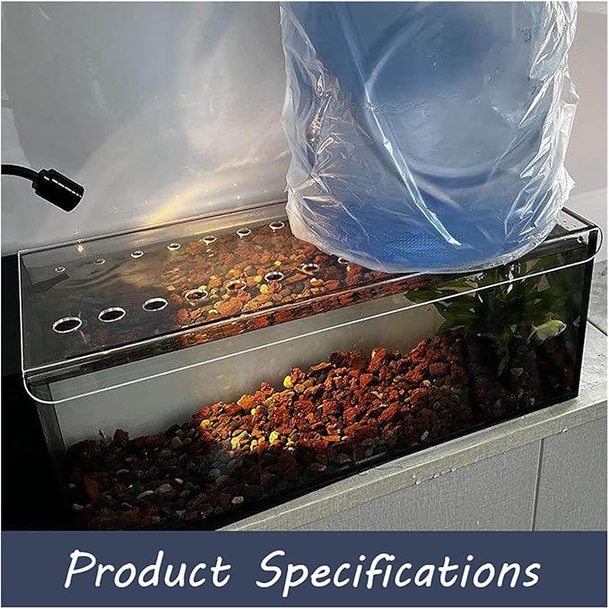 Jump Guard Aquarium Cover, Secure Fish Tank Top, Avoid Cat Catching Fish, Fish Tank Hood Replacement Cover with Vent Port and Feeding Hole(18x16in/45.72x40.64cm)