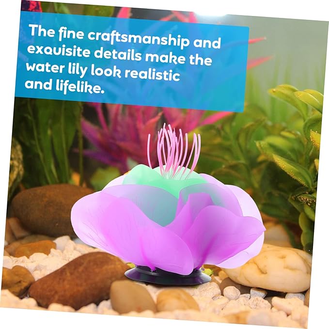 BESPORTBLE Colorful Water Lily Aquarium Decoration Fish Tank Adornment for Aquatic Landscapes Compact and Lightweight Design for Enhancing Fish Tank Aesthetics Vivid and Attractive Water