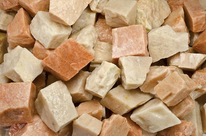 Fantasia Materials: 1 lb Tan/Orange Moonstone Rough Stones from India