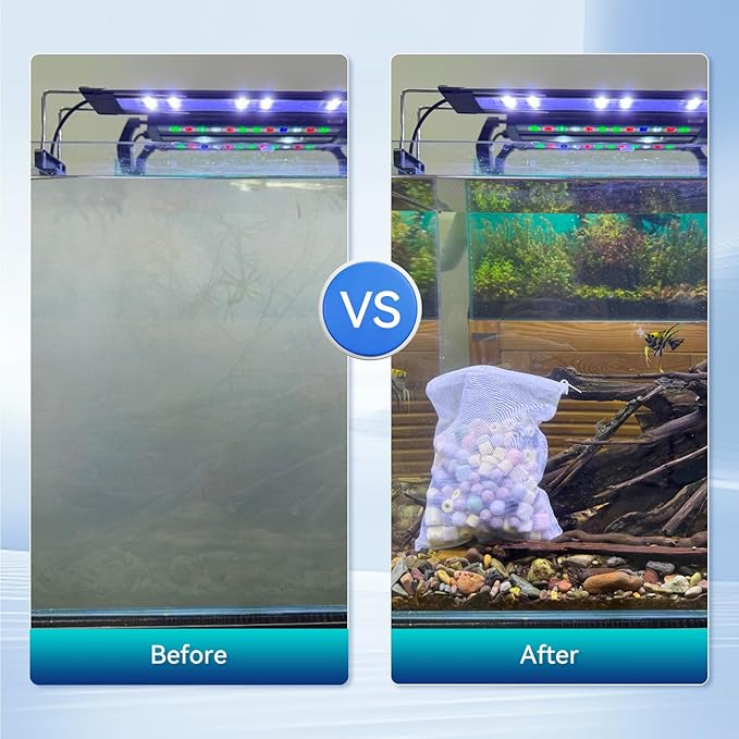 Aquarium Filter Media for Freshwater & Marine Tank Bio House Filter Media with Ceramic Ball & Bio Balls, Helps Maintain Clear Water for Sump, Pond & Koi Fish Tanks