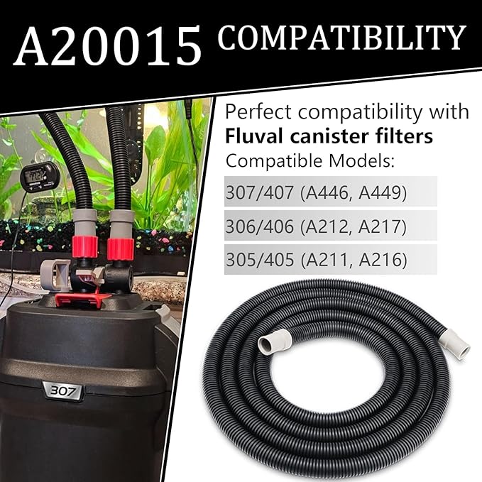 A20015 Ribbed Hosing Replacement for Fluval 306/307/406/407/305/405 Canister Filter replacement parts