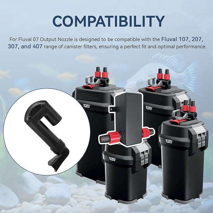 07 Output Nozzle Replacement for Fluval 107, 207, 307, 407 Range of External Performance Filter, Canister Filter Output Nozzle for Fluval Replacement Parts