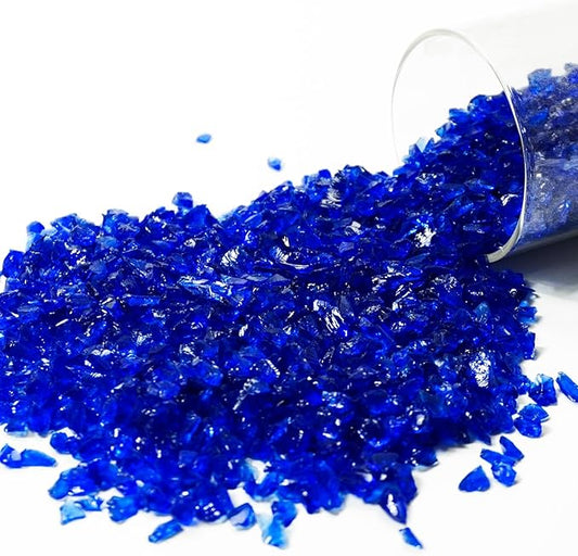 1 Lb Dark Blue,Small Crushed Sea Glass,Sea Glass Decor,Irregular Glass Rocks for Tabletop Fountain Fillers,Aquarium,Fish Turtle Tank Decorations,DIY Crafts,Flowerpot Decoration