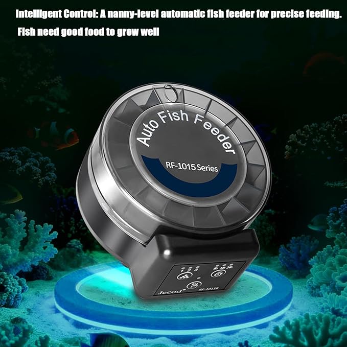 Fish Tank Automatic Feeder - Airtight Feeding Station Bowl | 105ml Electronic Fish Feeder | for Vacation Turtle Outdoor Pond Indoor Pets