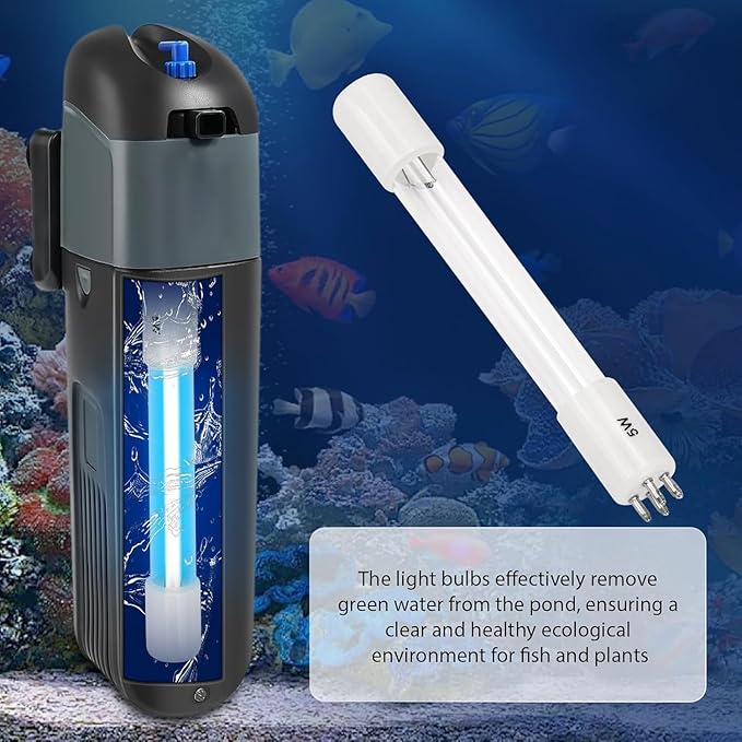 Replacement UV Bulb 5W, Compatible with COODIA 5W UV Filter Pump and Sunsun CUV-305, CUV-505, JUP-02 Filter, Replacement for UVC Aquarium Light