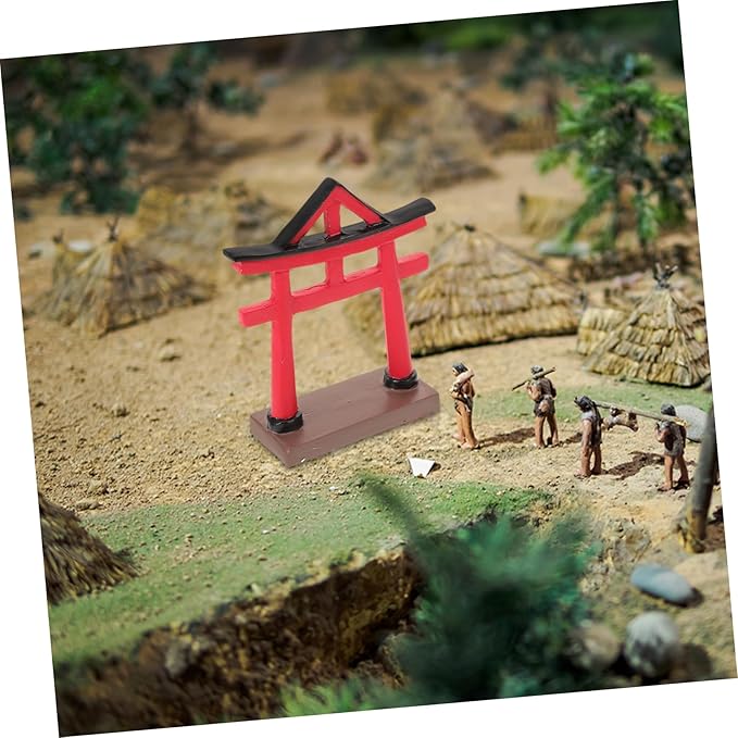 PRETYZOOM Miniature Gate Model Japanese Decor for Home Aquarium 3-inch Outdoor Craft Decoration for Micro Landscape and Sand Table Display