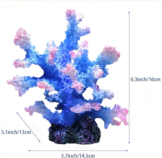 Tirifer Aquarium Coral Ornament, Faux Artificial Coral Decor, Polyresin Coral Decor for Fish Tank Decoration Aquarium Landscape
