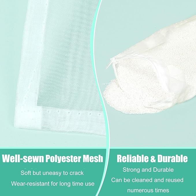 AQUANEAT Aquarium Filter Media Bags 6pcs Fish Tank Extra Fine 100 Micron Mesh Bags with Plastic Zipper for Activated Carbon (5.5” x 8”)