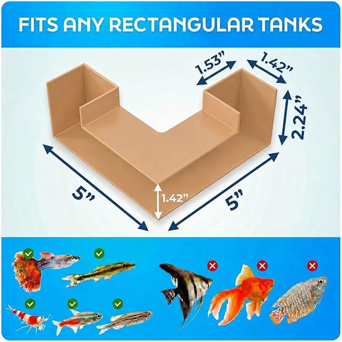 Aquarium Underground Tunnel 5", Clear Viewing Fish Tank Cave, Dual-Entrance Shrimp Hideout, Substrate Buried Decor for Betta, Loaches, Corydoras, Smooth ABS, Sand