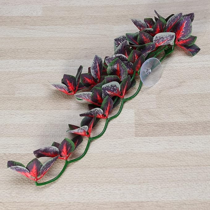 Mipcase Ornaments Plants for Artificial Decor Water Terrarium Red and Aquarium Underwater Inches Decoration Bearded- Pets Home Reptiles- Hanging Landscape