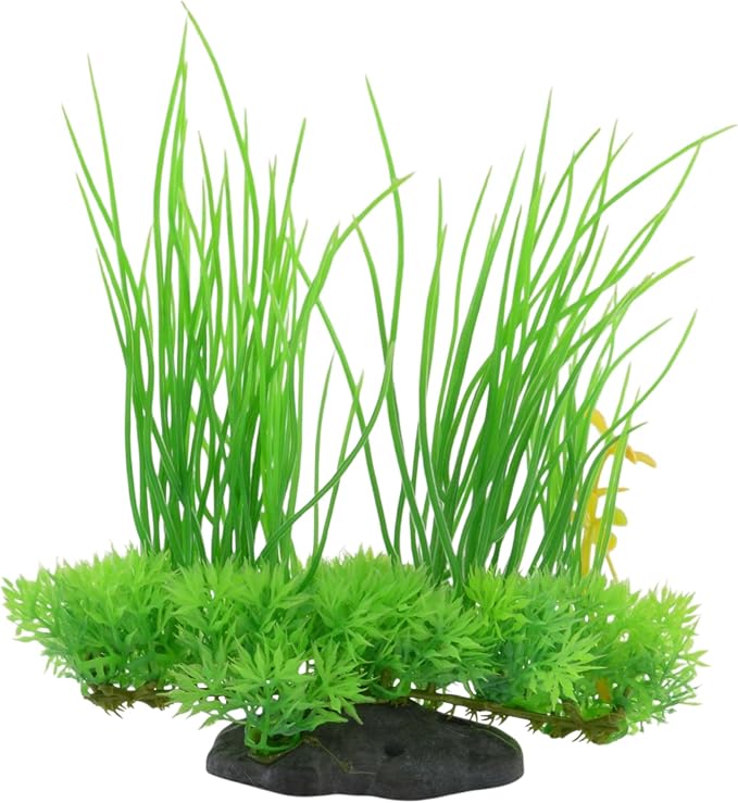 CNZ Aquarium Decor Fish Tank Decoration Ornament Artificial Plastic Plant Green (8.3-inch Green)