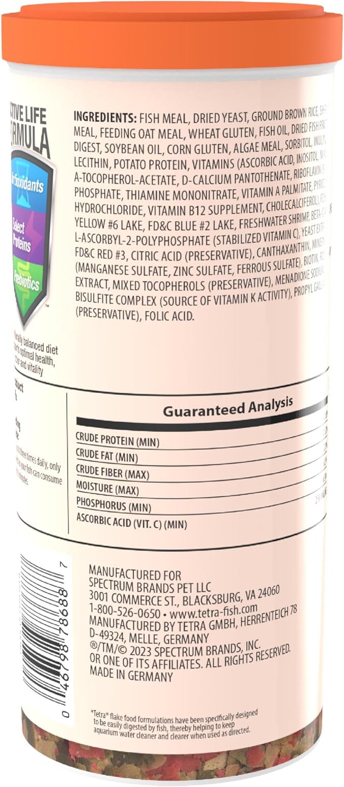 Tetra Goldfish Vitamin C Enriched Flakes Nutritionally Balanced Diet for Goldfish and Small Koi, 8.81 Ounces (250 Grams)