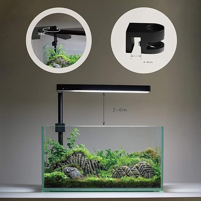 ONF Flat Nano Plus Bluetooth Tank Light with Metal Board Base, fits Aquarium Nano Tank, Betta Fish Tank, Potted Plants, Succulent, Miniature Landscape